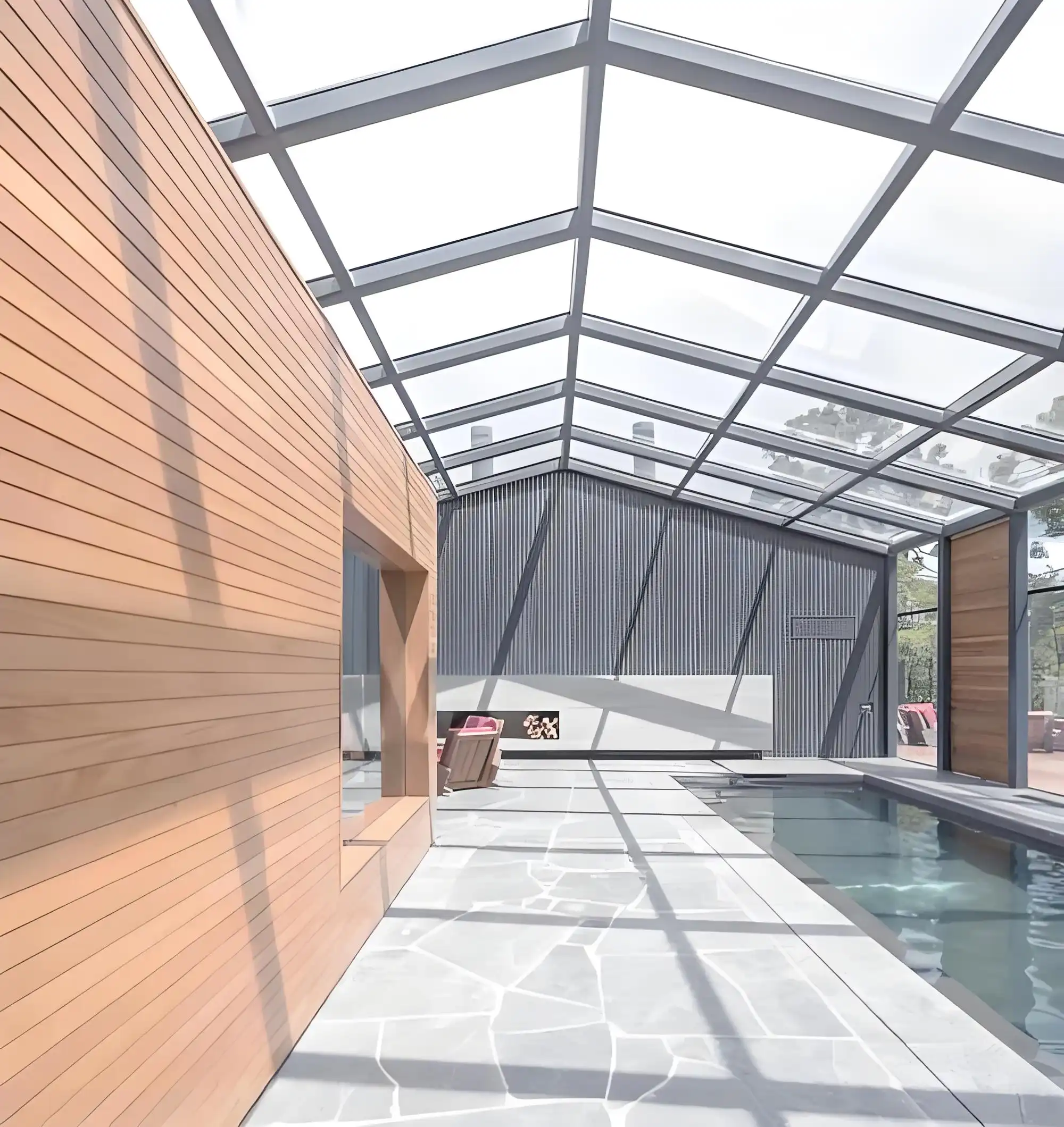 Aluminium lean to glass roof Aluminium lean to glass roof