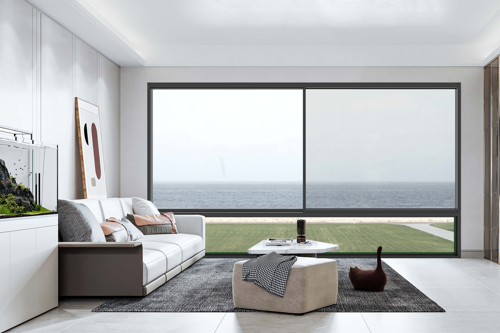 aluminum two track sliding window