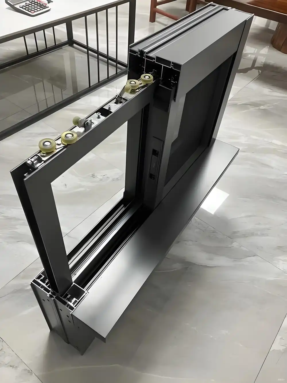 aluminum two track sliding window